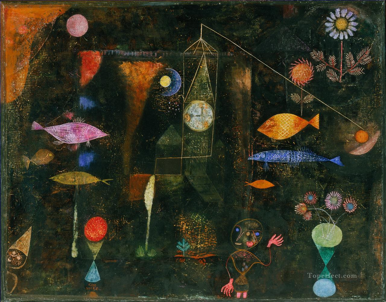 魚の魔法の抽象表現主義油絵